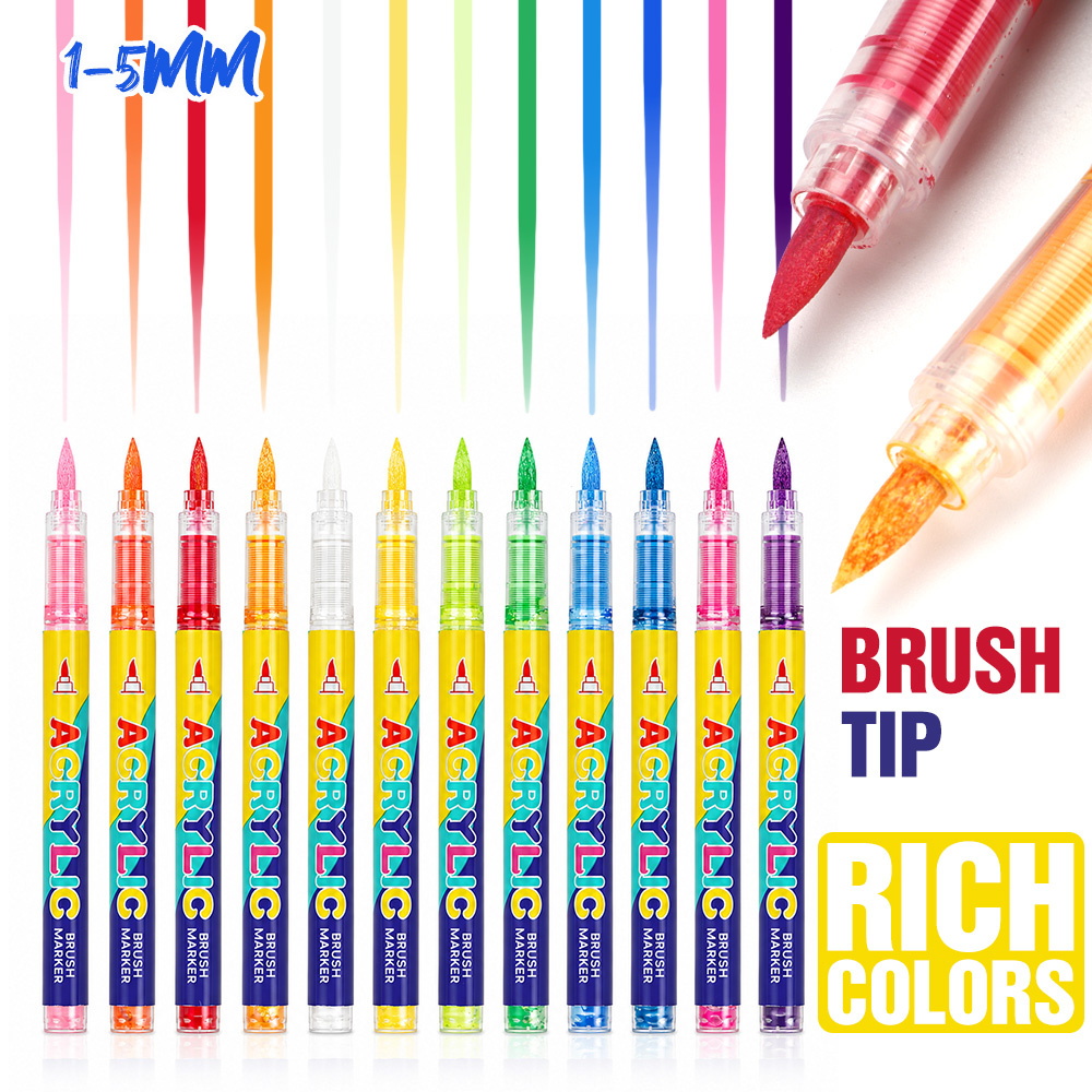 12 Colors Acrylic Brush Marker - огляд і ціна Copic Marker Sketch