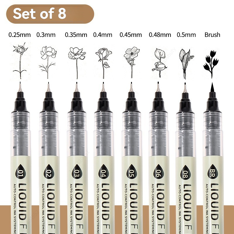 3-8PCS Fineliner Waterproof La - огляд і ціна Copic Marker Sketch