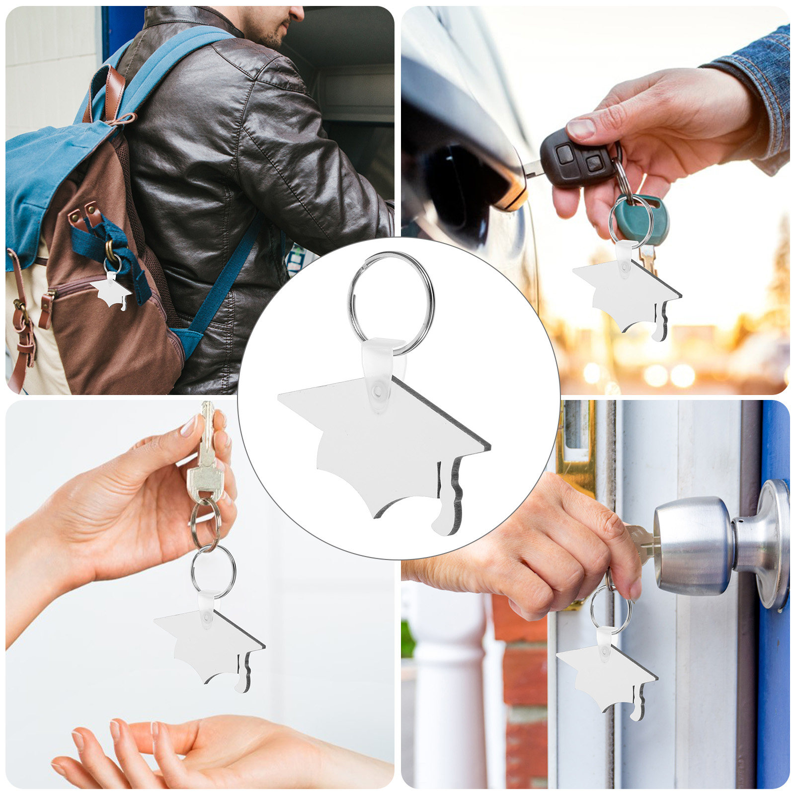 8Pcs Graduation Hat Keychain P - огляд і ціна Hat Sublimation Blank