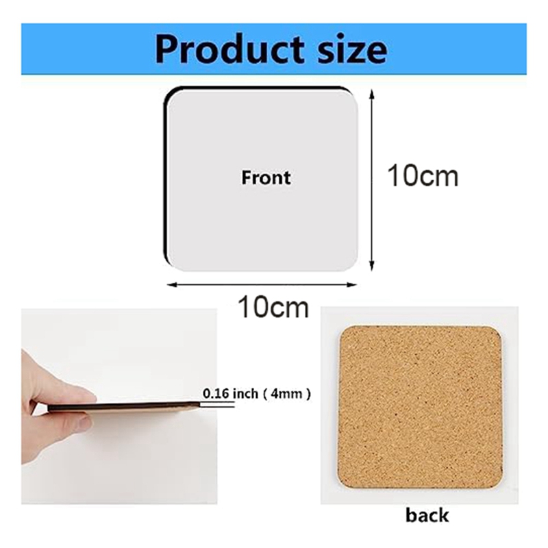 12 Pcs Sublimation Square Coas - огляд і ціна Coaster Sublimation Blank