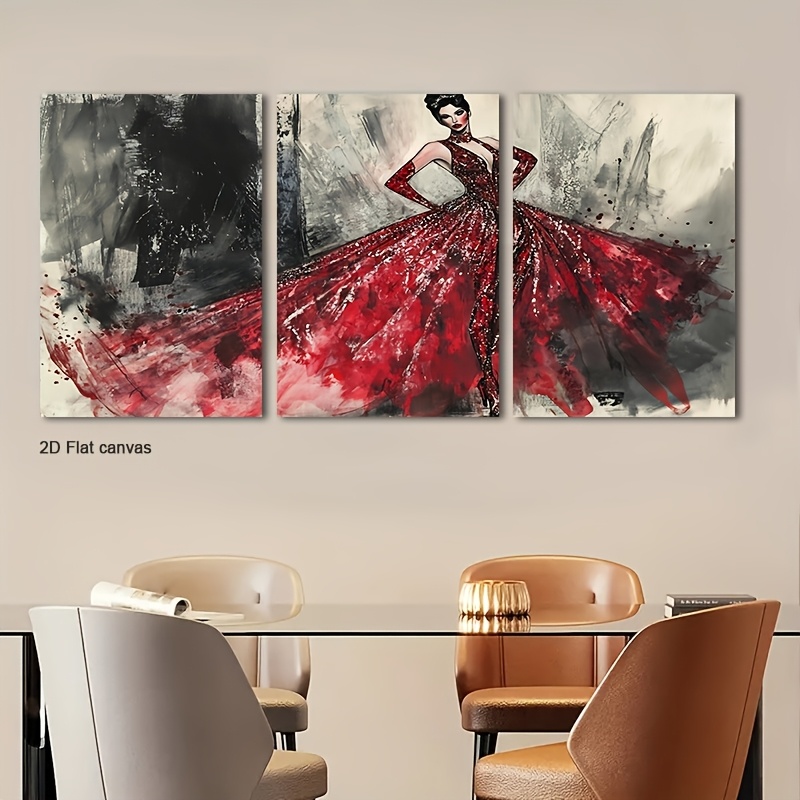 Frameless Canvas 3pcs Red Sequ - огляд і ціна Canvas Wrap Ready